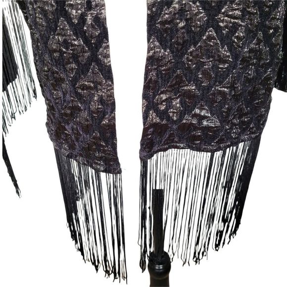Vero Moda Fringe Jacket/Kimono Black Size Small - Picture 12 of 12